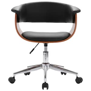 vidaXL Chaise pivotante &agrave; manger Noir Bois courb&eacute; et similicuir