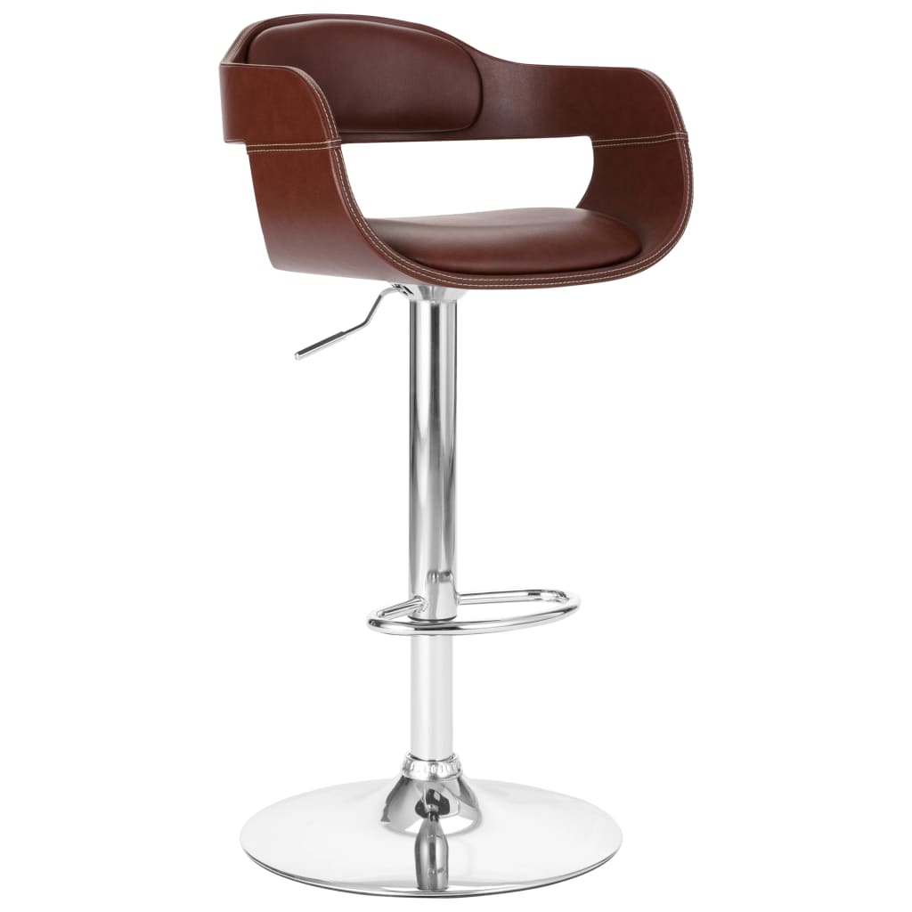 Image of vidaXL Bar Stool Brown Faux Leather