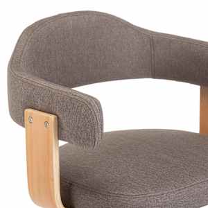 Otočná jídelní židle taupe ohýbané dřevo a textil - obrázek 7