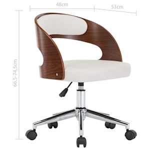 Otočná jídelní židle bílá ohýbané dřevo a umělá kůže - obrázek 9