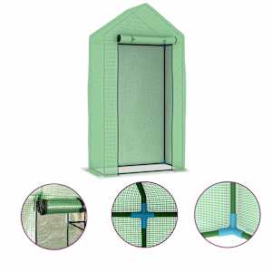 vidaXL kasvuhoone terasest raamiga 0,5 m&sup2; 1 x 0,5 x 1,9 m