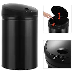 vidaXL Automatinė šiukšliadėžė su jutikliu, juodos spalvos, 52l