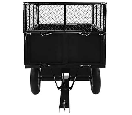 Remorque Basculante Pour Tondeuse Autoportée - Capacité 300 Kg, Dimensions 153x77x103 Cm, Acier Noir - 9