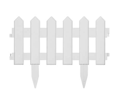 10 Bordures De Pelouse En Acier Blanc - 15x103 Cm - Pour Délimiter Jardins, Allées, Massifs - Installation Facile