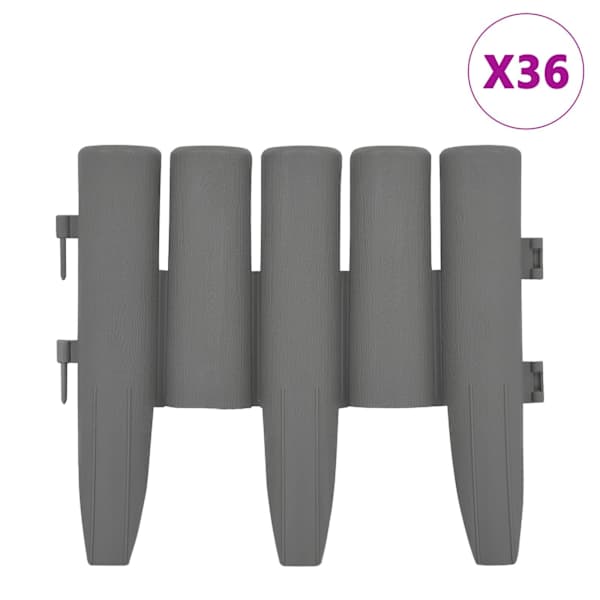 vidaXL murupiirded 36 tk hall 10 m PP