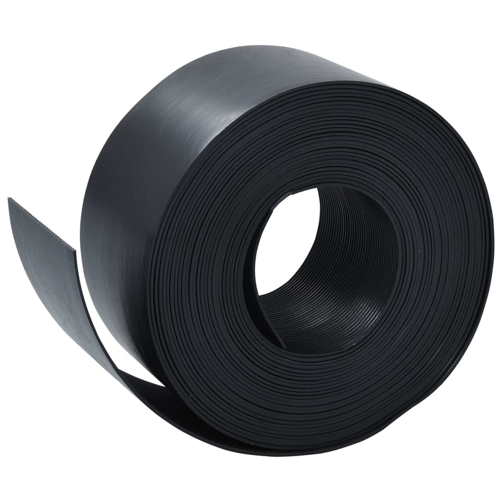 vidaXL Градински кант, черен, 10 м, 10 см, полиетилен