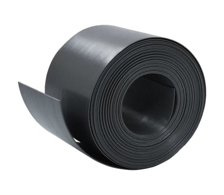 vidaXL ガーデンエッジ グレー 10mx15cm PE製