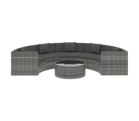 vidaXL Set Divani da Giardino 6 pz con Cuscini in Polyrattan Grigio