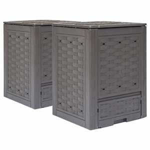 vidaXL aiakompostrid 2 tk, pruun, 60 x 60 x 83 cm, 600 l, plastrotang