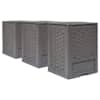 vidaXL aiakompostrid 3 tk, pruun, 60 x 60 x 83 cm, 900 l, plastrotang