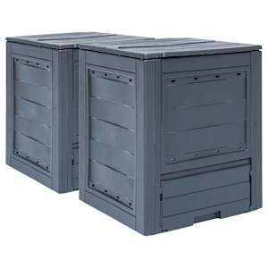 vidaXL aiakompostrid 2 tk, hall, 60 x 60 x 73 cm, 520 l