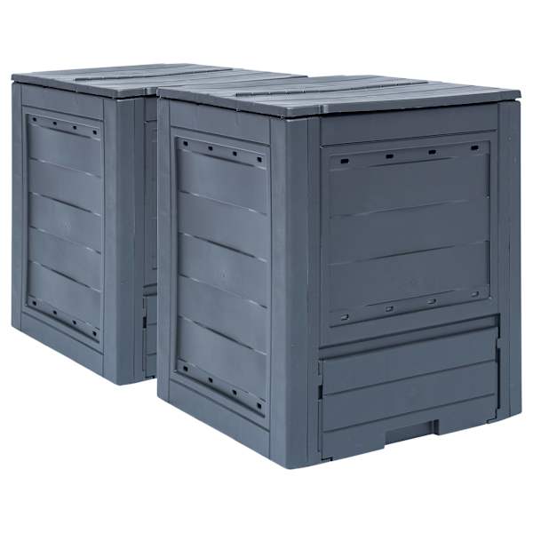 vidaXL aiakompostrid 2 tk, hall, 60 x 60 x 73 cm, 520 l
