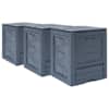 vidaXL aiakompostrid 3 tk, hall, 60 x 60 x 73 cm, 780 l