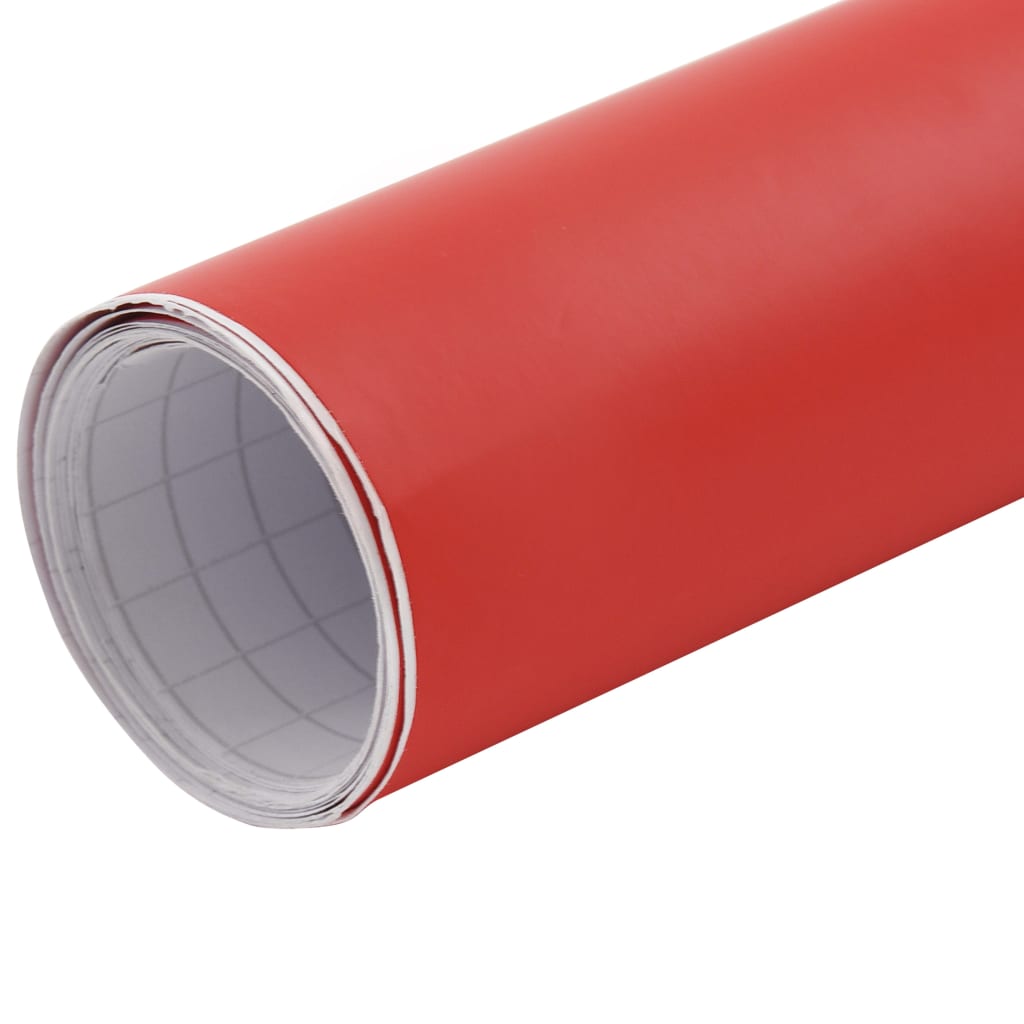 vidaXL Bilfoliering matt röd 500x152 cm