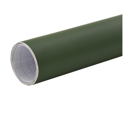 vidaXL Bilfolie matt grønn 500x152 cm