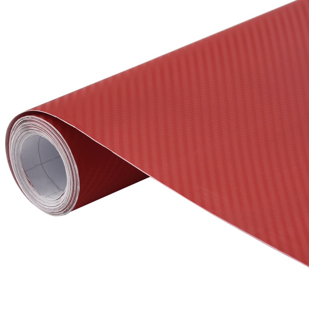 vidaXL Folija za automobile 3D mat crvena 200 x 152 cm