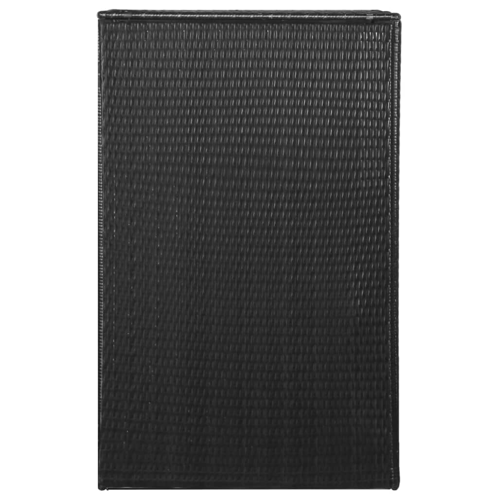 Fekete polyrattan gurítható kukatároló 1 db kukához 76x78x120cm 