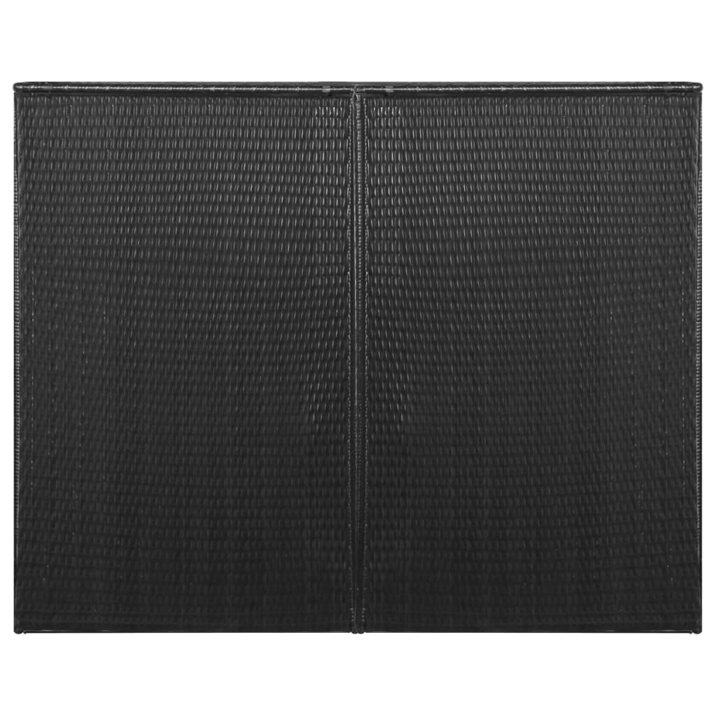 vidaXL Double Wheelie Bin Shed Black 60.2"x30.7"x47.2" Poly Rattan