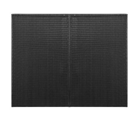 vidaXL Copribidone Doppio per Spazzatura Nero 153x78x120 cm Polyrattan