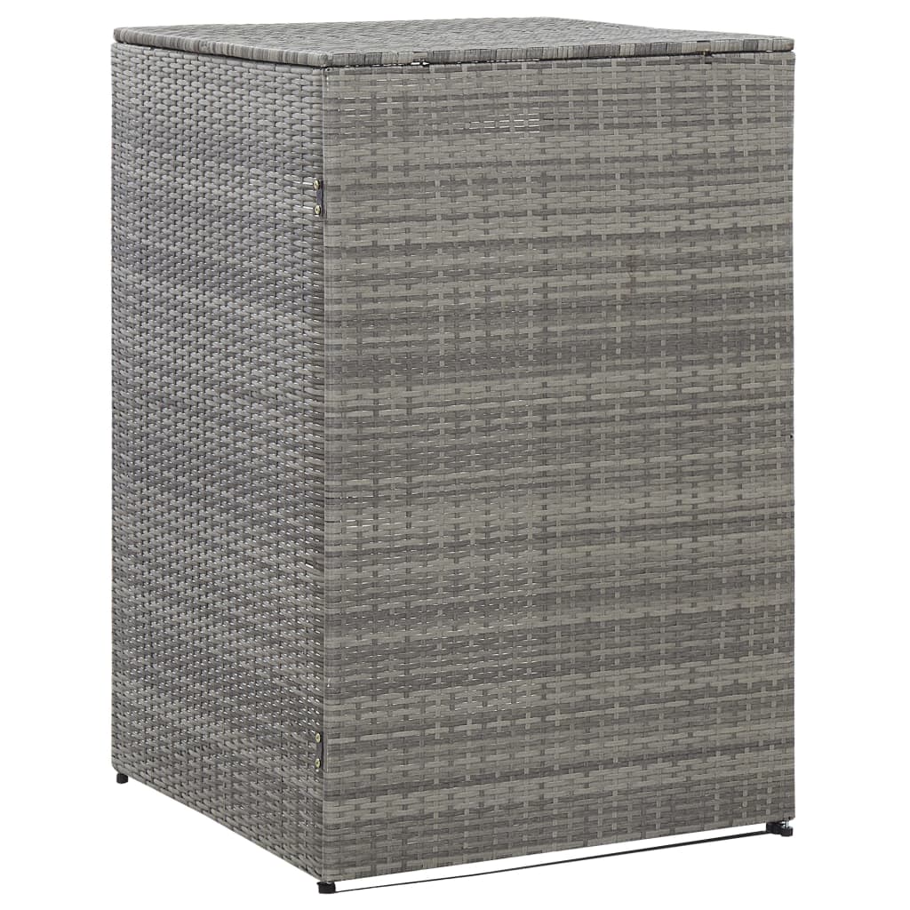 

vidaXL Single Wheelie Bin Shed Anthracite 29.9"x30.7"x47.2" Poly Rattan