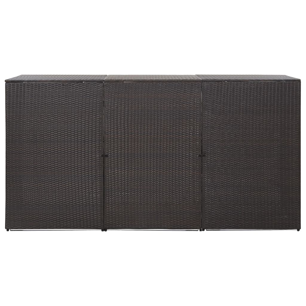 

vidaXL Containerberging driedubbel 229x78x120 cm poly rattan bruin