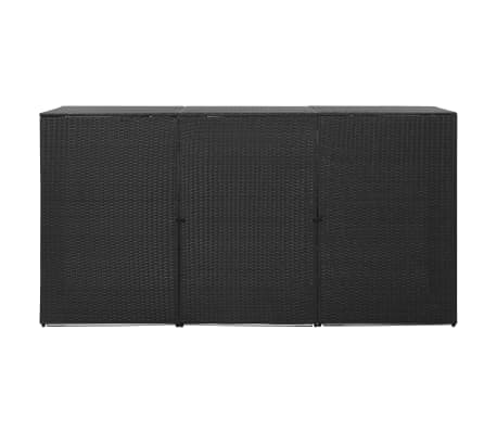 vidaXL Containerberging driedubbel 229x78x120 cm poly rattan zwart