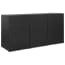  vidaXL fekete polyrattan kukatároló 3 db kerekes kukához 229x78x120cm termék 2. képe