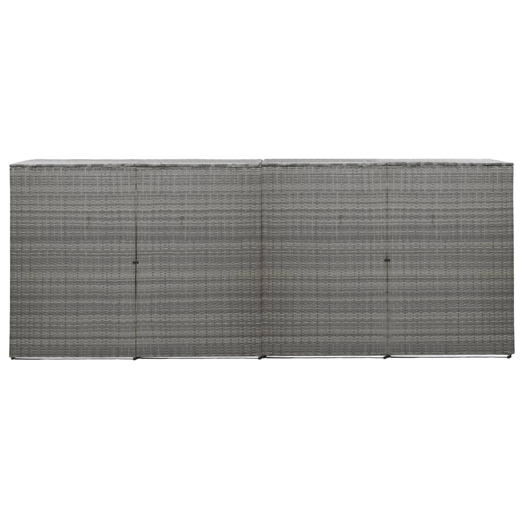 

vidaXL Containerberging vierdubbel 305x78x120 cm poly rattan antraciet