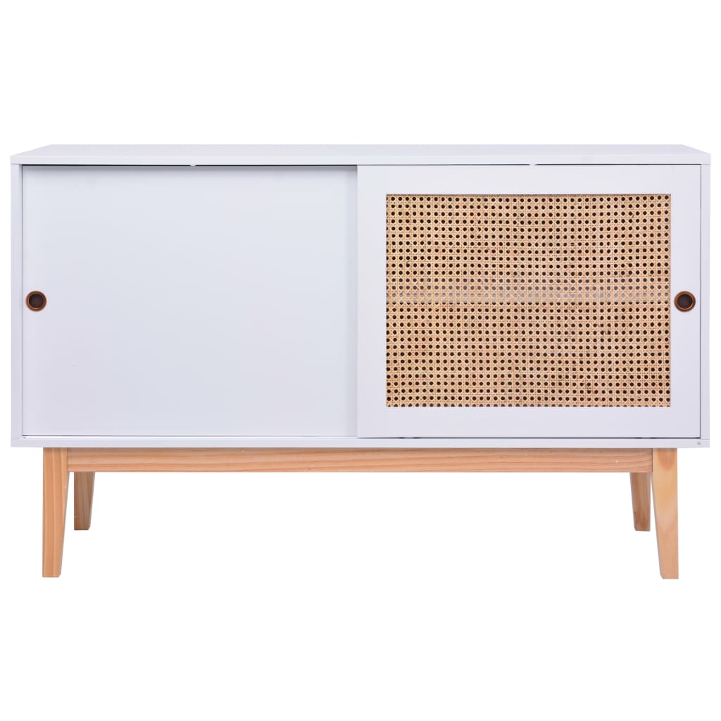 

vidaXL Dressoir 130x40x80 cm MDF en rattan wit