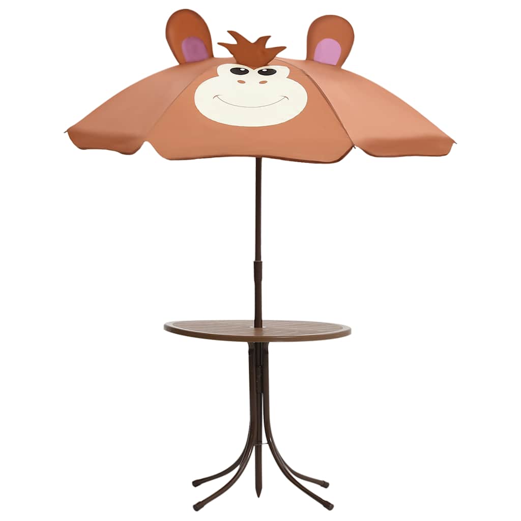 Thumbnail - vidaXL 3-tlg. Garten-Bistro-Set für Kinder mit Sonnenschirm Braun
