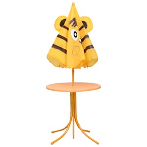 3dílný dětský zahradní bistro set se slunečníkem žlutý - obrázek 3