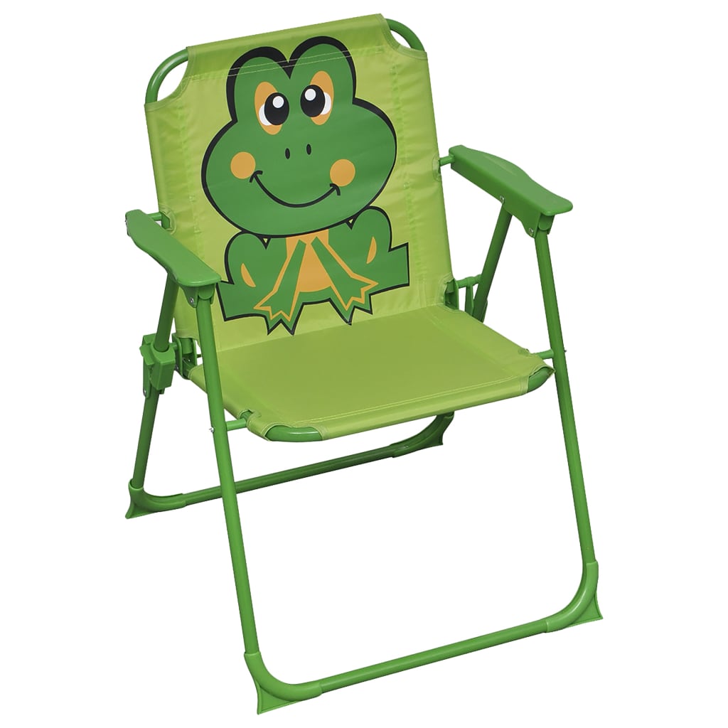 vidaXL Detské záhradné stoličky 2 ks zelené látkové