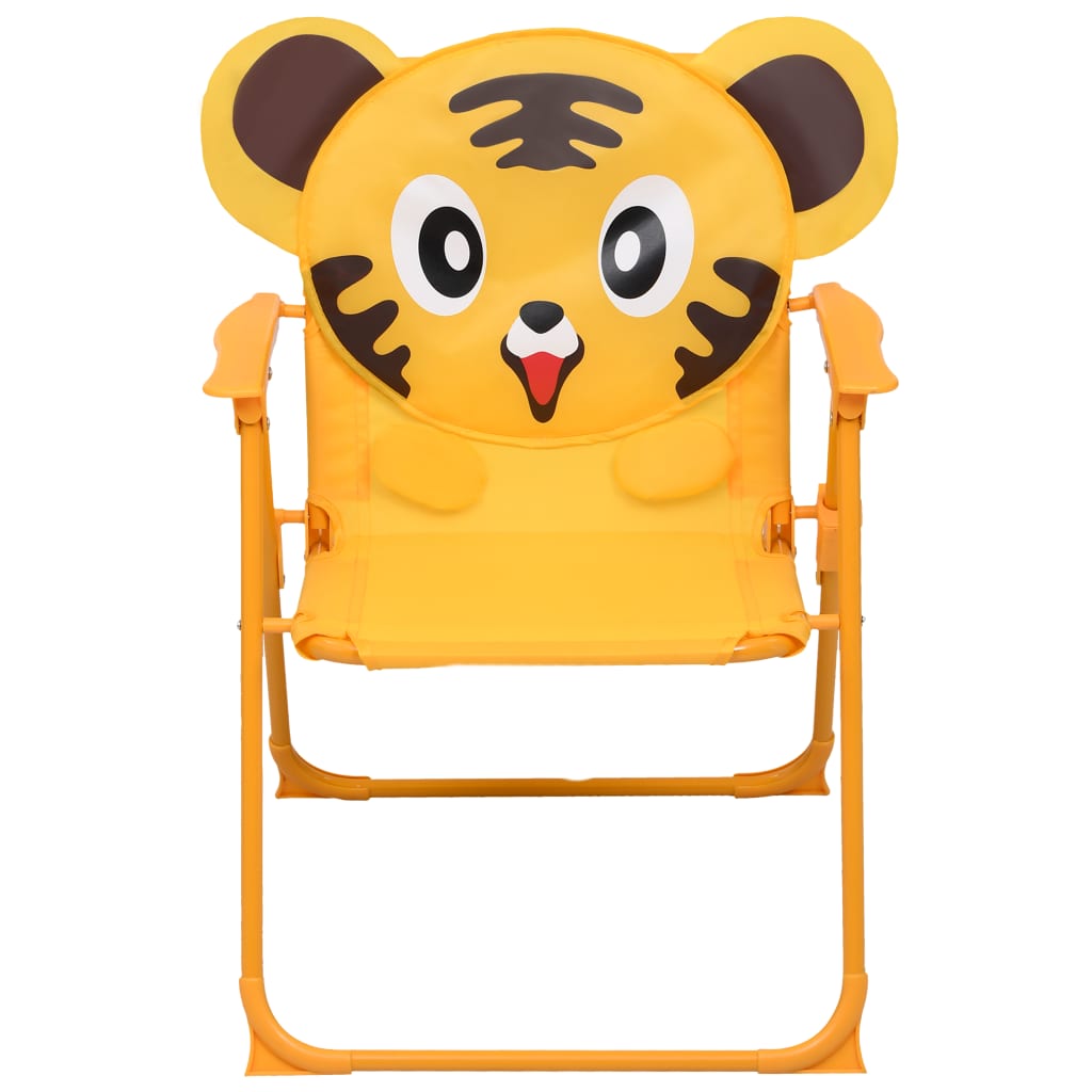 vidaXL Детски градински столове, 2 бр, жълти, текстил