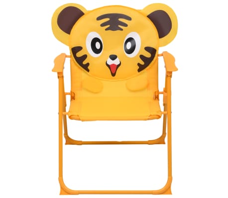 vidaXL Детски градински столове, 2 бр, жълти, текстил