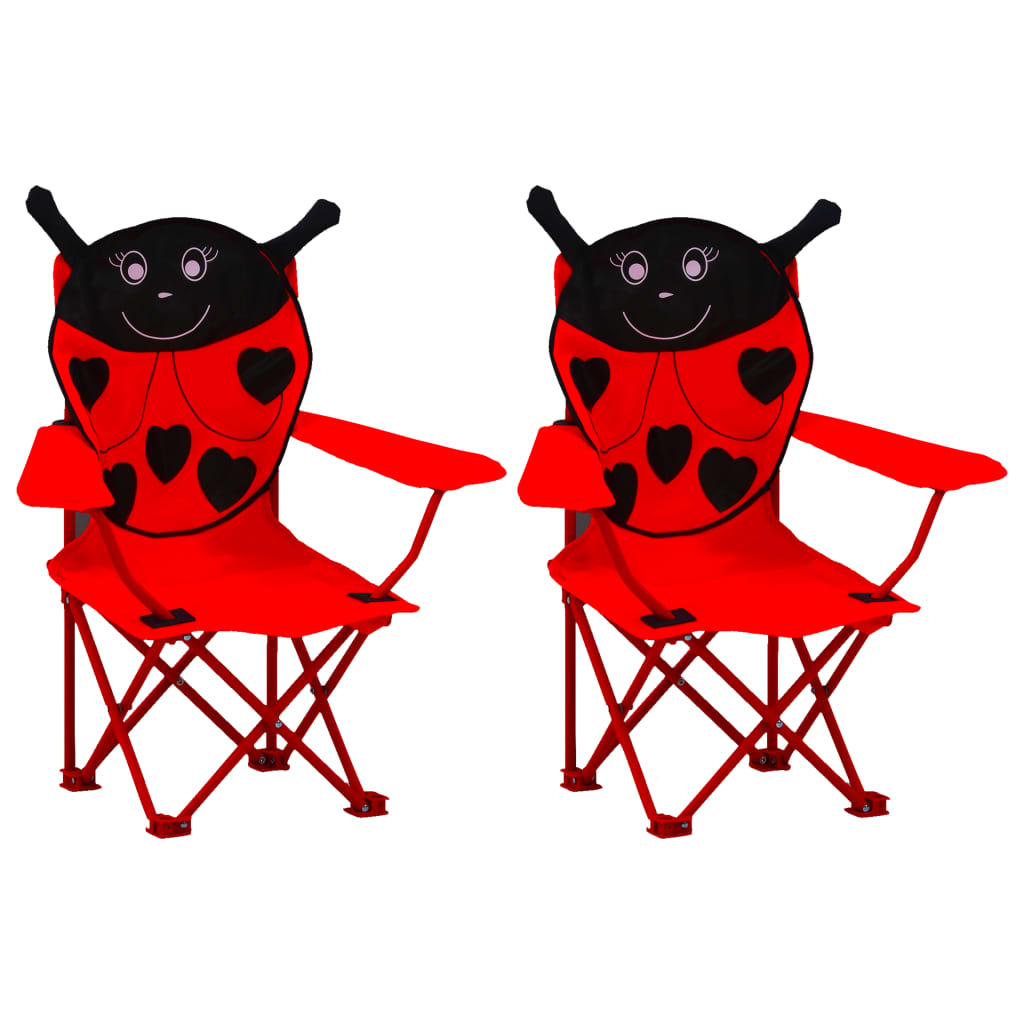 Kids’ Garden Chairs 2 pcs Red Fabric