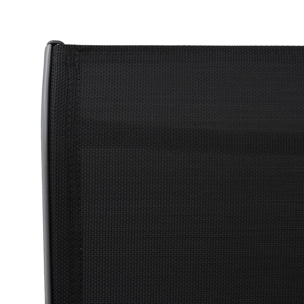 2/4x Patio Bar Chairs Textilene Dining Chairs Set Garden Black/Gray vidaXL - Picture 11 of 28