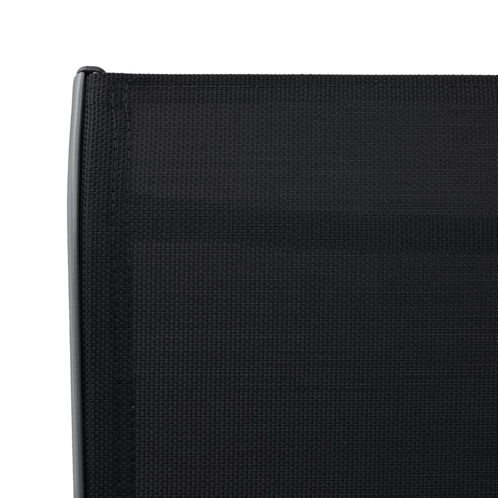 2/4x Patio Bar Chairs Textilene Dining Chairs Set Garden Black/Gray vidaXL - Picture 23 of 28