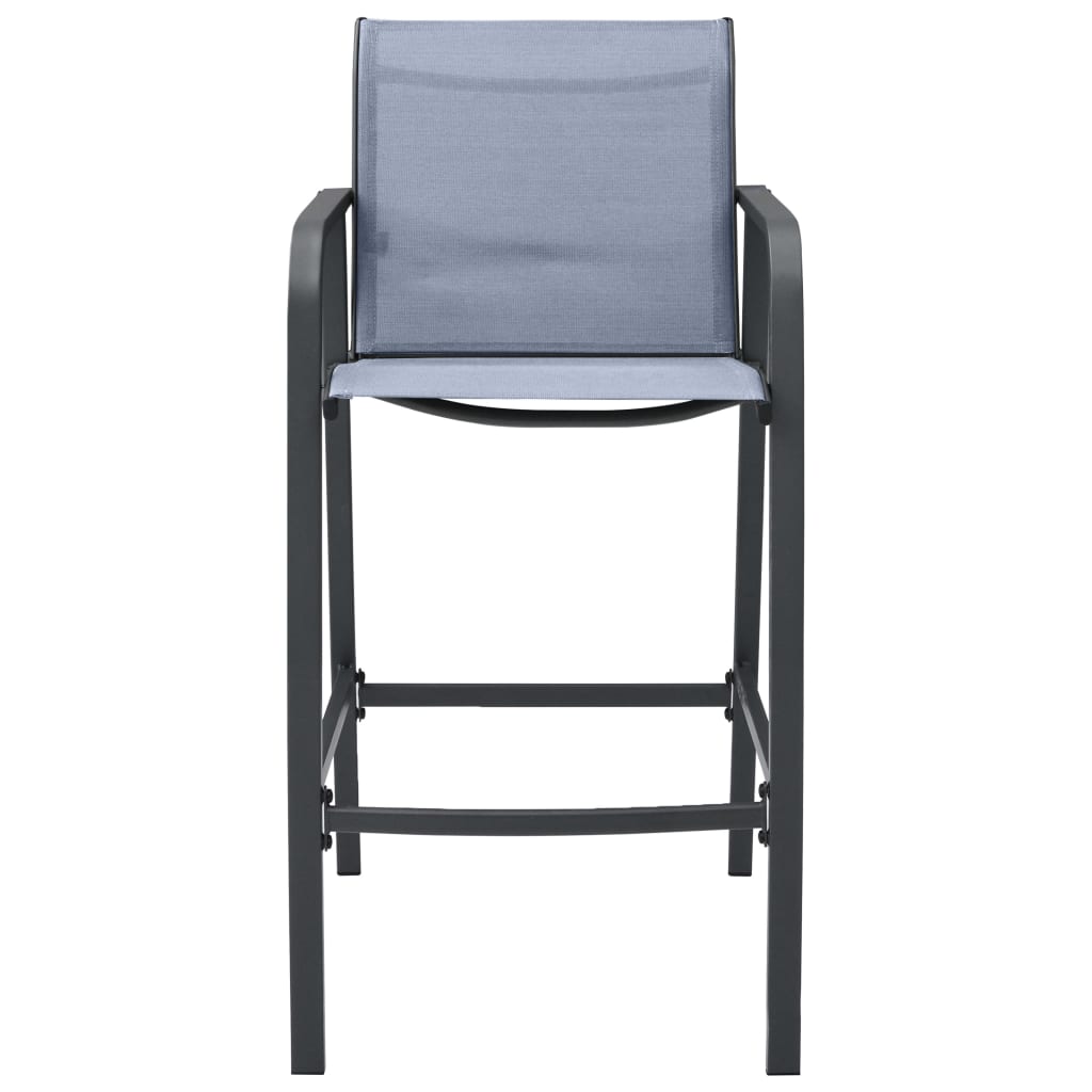 2/4x Patio Bar Chairs Textilene Dining Chairs Set Garden Black/Gray vidaXL - Picture 27 of 28