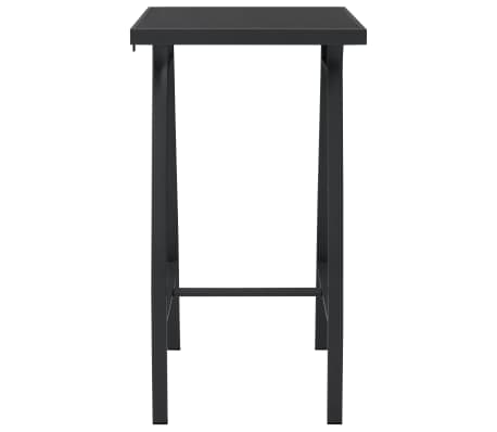 vidaXL Tuinbartafel 60x60x110 cm gehard glas zwart