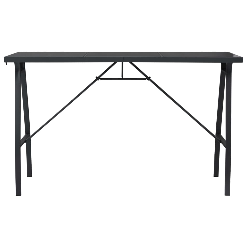vidaXL dārza bāra galds, melns, 180x60x110 cm, rūdīts stikls