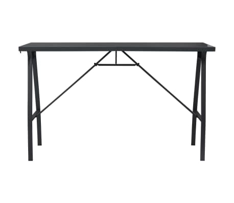 vidaXL Table de bar de jardin Noir 180x60x110 cm Verre trempé