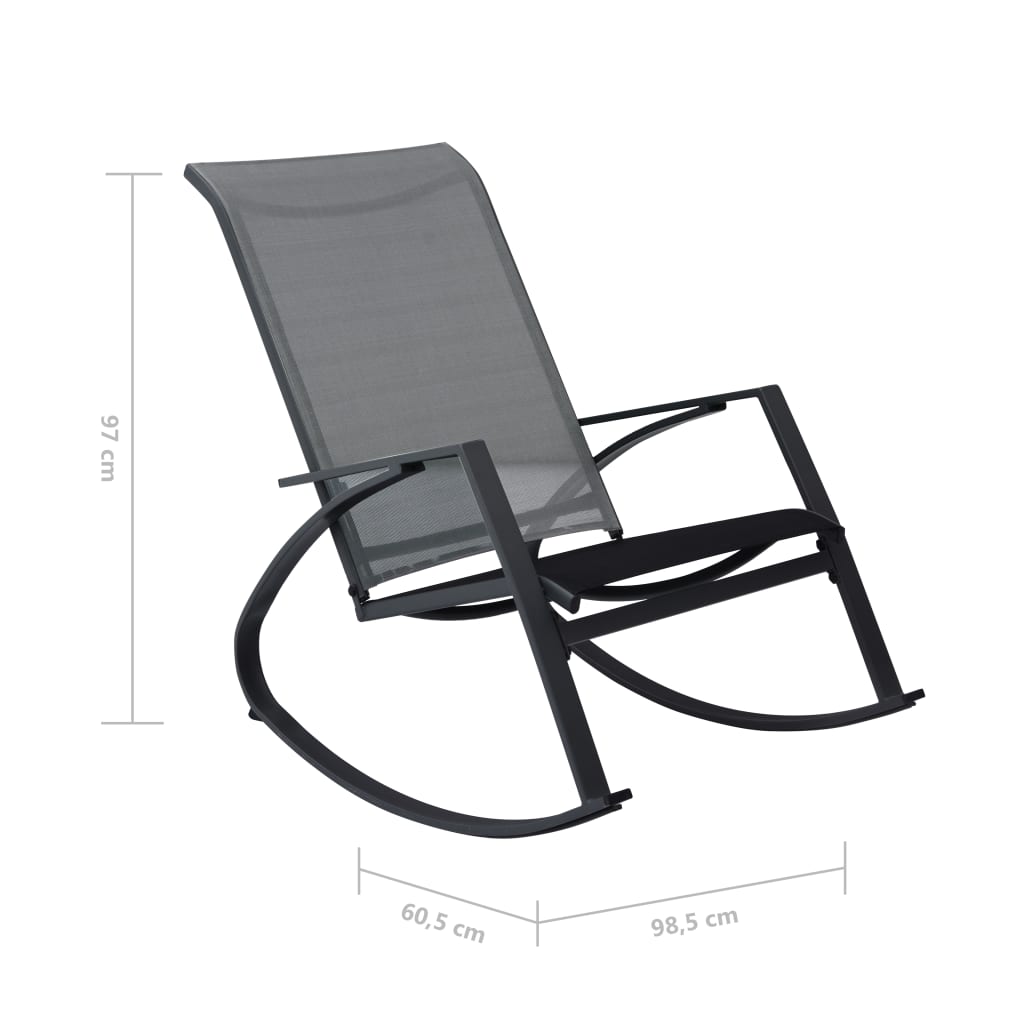 Garden Rocking Chairs 2 Pcs Textilene Dark Grey VidaXL 18 width=274