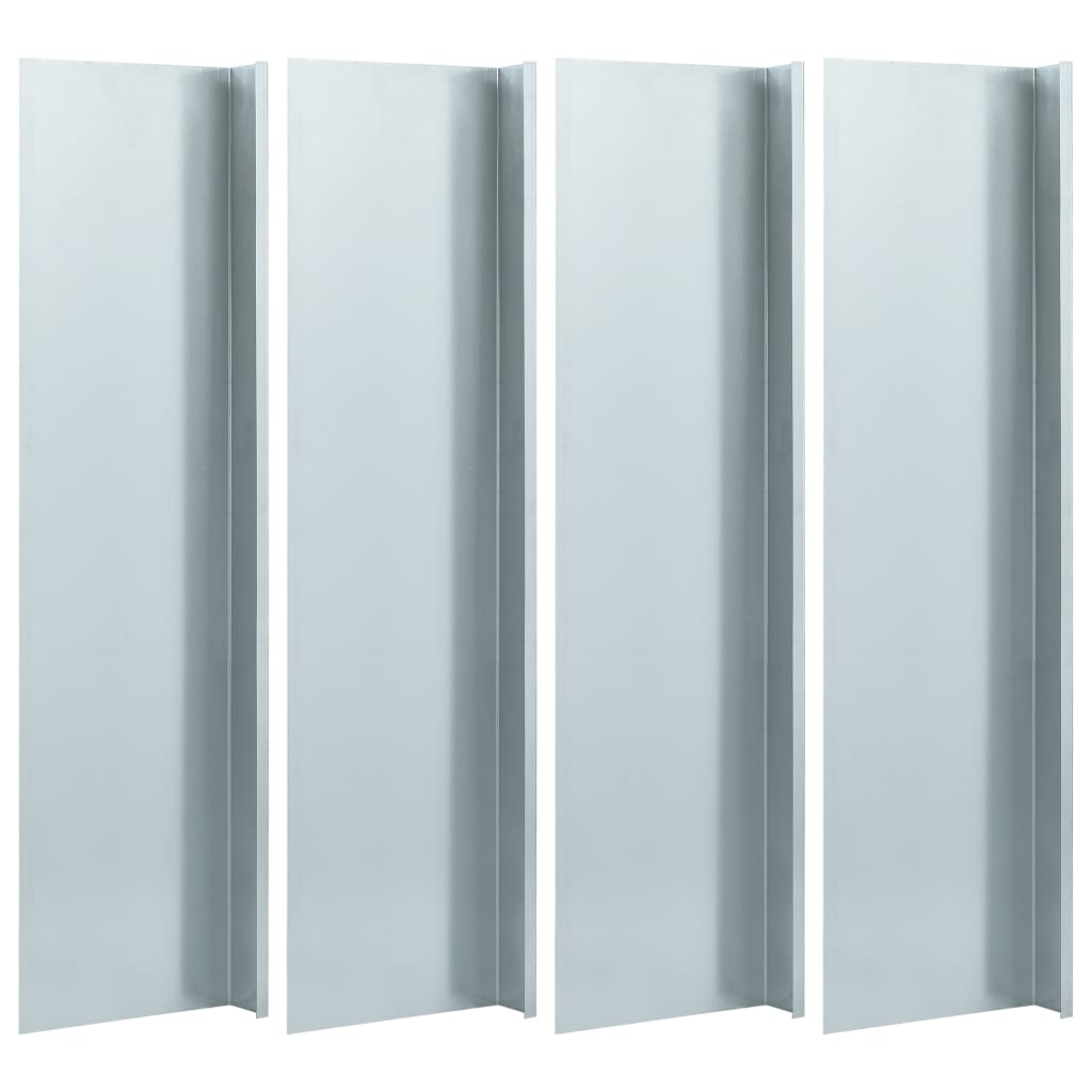 

vidaXL Slakkenhek 4 st 50x7x25 cm 0,7 mm gegalvaniseerd staal
