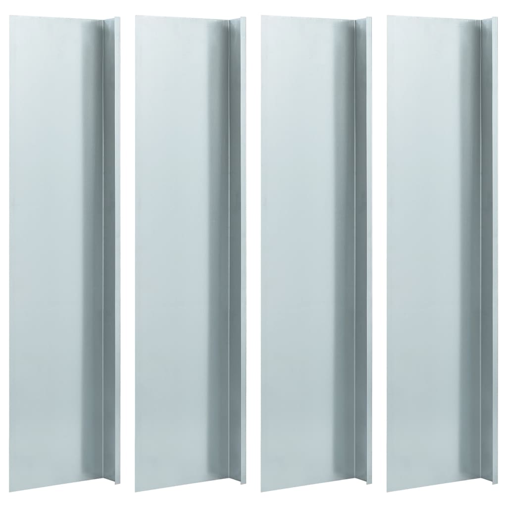 

vidaXL Slakkenhek 4 st 100x7x25 cm 0,7 mm gegalvaniseerd staal