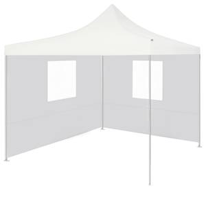vidaXL professionaalne kokkupandav peotelk 2 seina, 3x3 m, valge teras