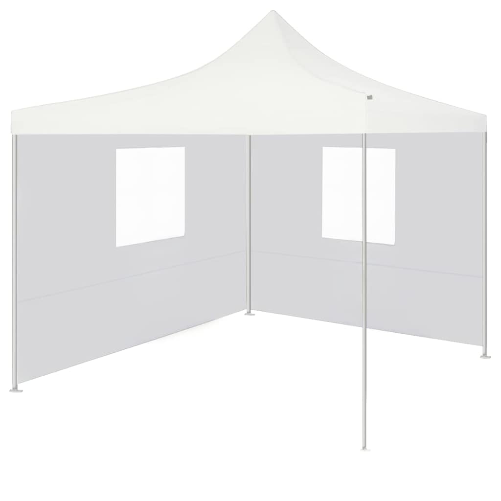 vidaXL Profesionálny skladací párty stan+2 steny 3x3 m, oceľ, biely