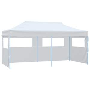vidaXL kokkupandav pop-up peotelk k&uuml;lgseintega, 3 x 6 m, teras, valge