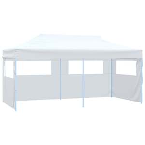 vidaXL professionaalne kokkupandav peotelk 4 seina 3 x 6 m teras valge