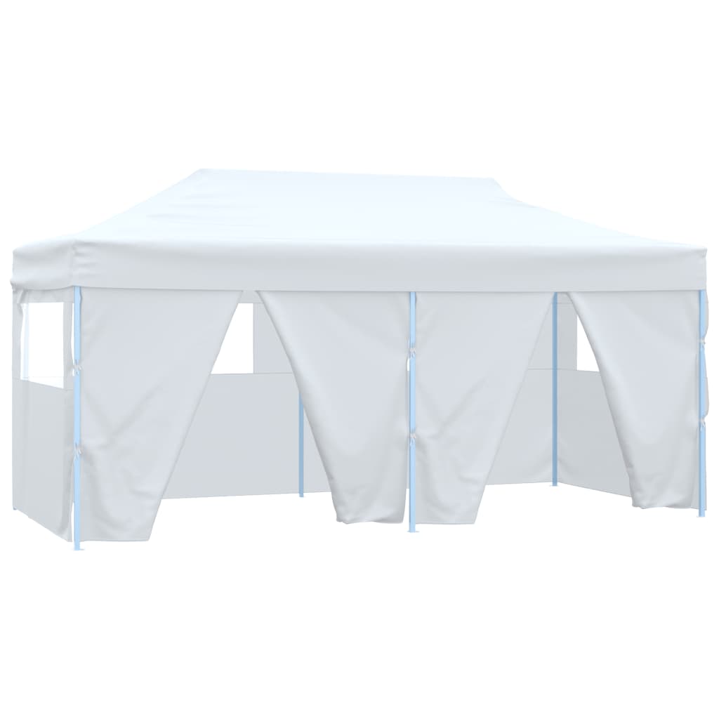 

vidaXL Partytent met 4 zijwanden inklapbaar 3x6 m staal wit