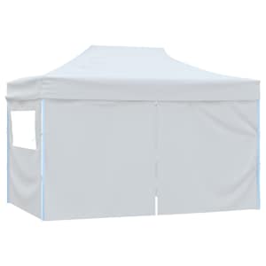Skládací party stan se 3 stěnami 3 x 4,5 m bílý - obrázek 4